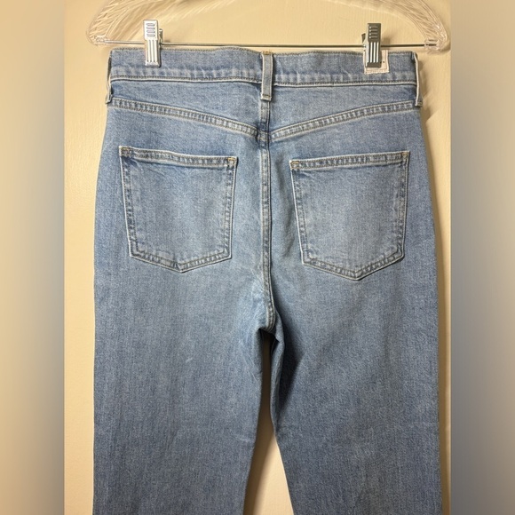 Frank & Eileen Monaghan Button Fly High Rise Raw Hem Straight Leg Mom Jeans 28 - Picture 10 of 16
